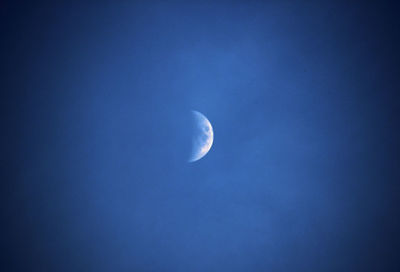 Low angle view of moon in sky