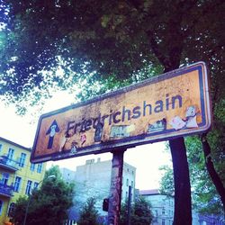 Low angle view of road sign