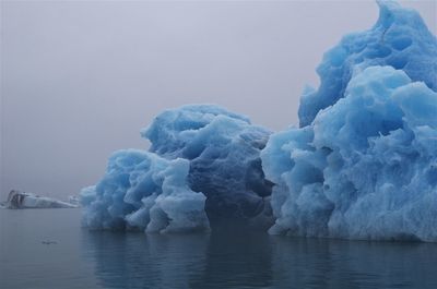 Frozen sea against sky