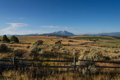 Scenic view of field against sky