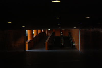 Empty corridor at night