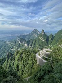 High angle view of landscape against sky