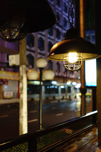 Close-up of illuminated light bulb