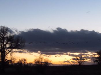 Silhouette of landscape at sunset