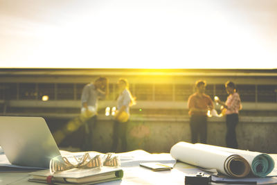 Group of people on table