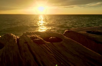 Scenic view of sea at sunset