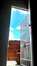 Low angle view of built structure against blue sky