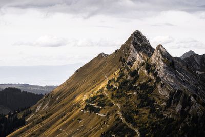 Scenic view of rocky mountains against sky