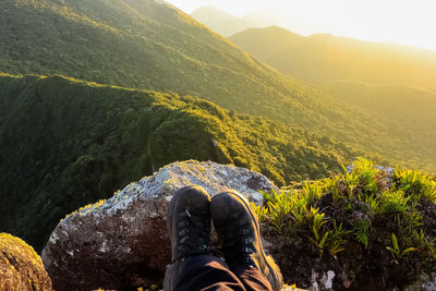 Low section of person on mountain