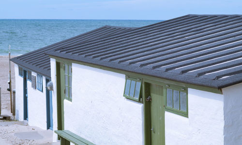 High angle view of houses at beach