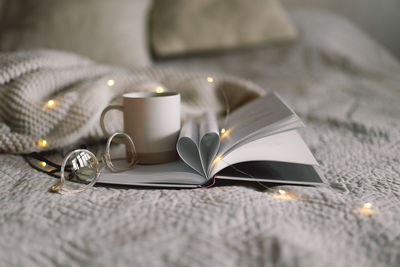 Close-up of gift box on table