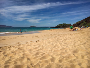 Scenic view of beach against sky