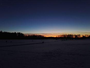 Scenic view of landscape against sky at sunset