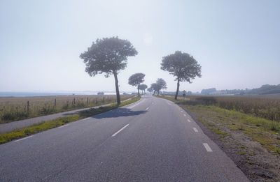 Road amidst trees against sky