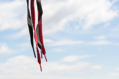Low angle view of rope against sky