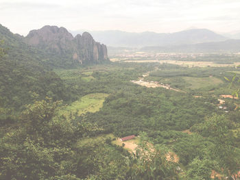 High angle view of landscape against sky
