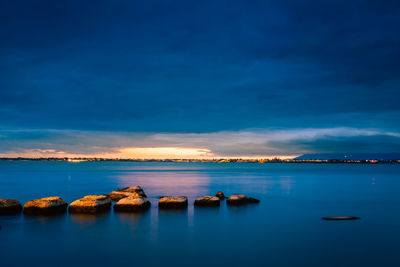 Long exposure to the sea at sunset