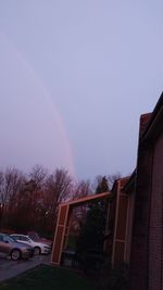 Low angle view of rainbow against clear sky