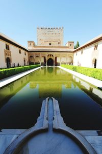 Reflection of buildings in water