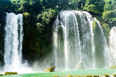 Scenic view of waterfall