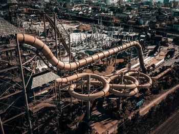 High angle view of abandoned factory