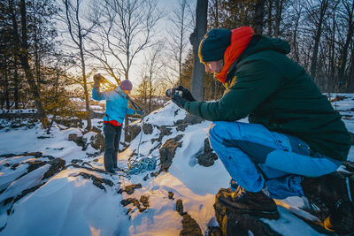 Behind the scenes photographing climber