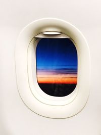 Close-up of airplane window