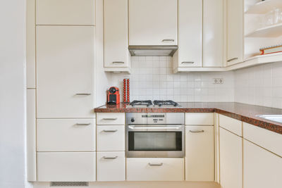 High angle view of kitchen