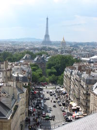 High angle view of townscape against sky