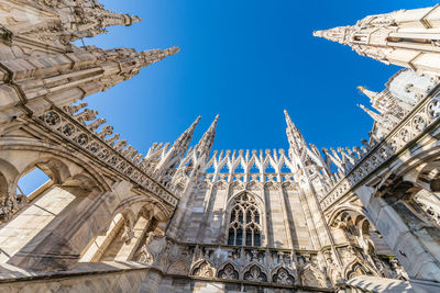 Close up detail of the famous church duomo di milano in milan, italy