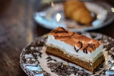 Close-up of cake on table