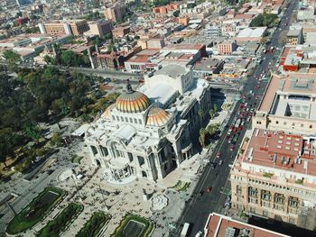 High angle view of cityscape