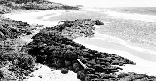 Rock formation on beach