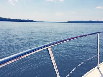 Cropped image of boat in sea