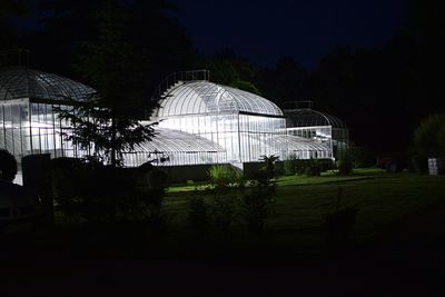 View of built structure at night