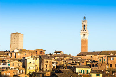 Tower of building against clear sky