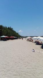 View of calm sea against blue sky