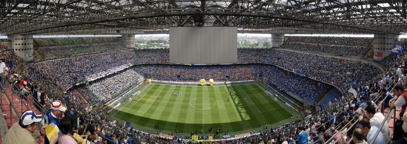 High angle view of people playing soccer