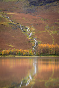 Scenic view of lake during autumn