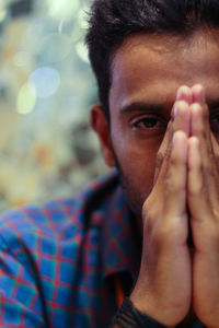 Close-up portrait of man