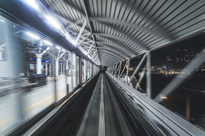 High angle view of escalator