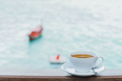 Close-up of coffee on table 