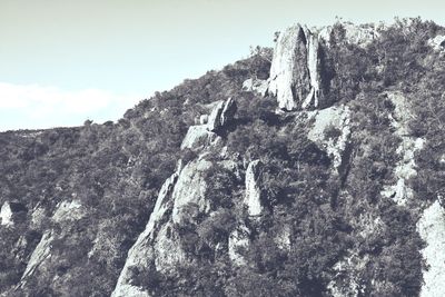 Low angle view of mountain against sky