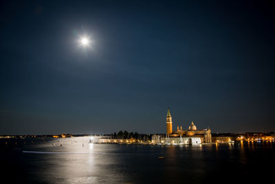 Illuminated city at night