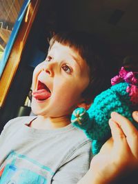 Portrait of boy looking away