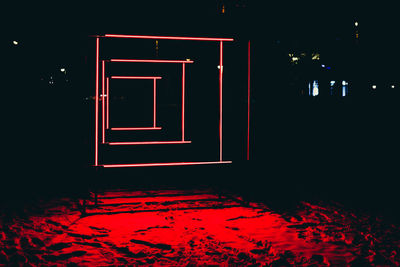 Illuminated house at night