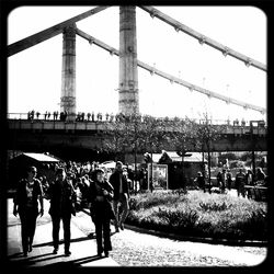 People in front of eiffel tower