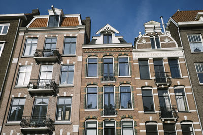 Low angle view of residential building against sky