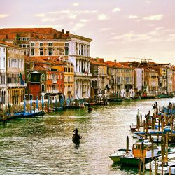 Canal passing through city