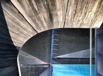 High angle view of bridge over road